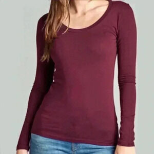 "Penelope" Plum Colored LS Top